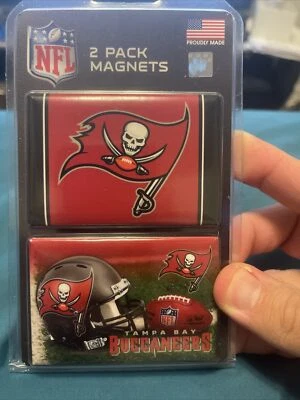 坦帕湾海盗队 2 件装磁铁套装 NFL 2.5x3 许可 — 第 1/2 张图片