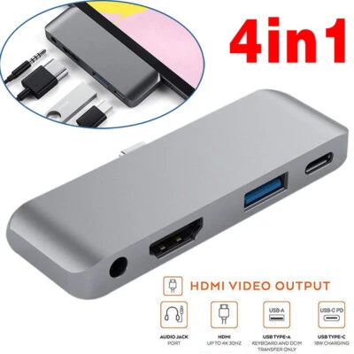 4 in 1 USB3.0 Typ-C Hub auf HDMI 4K Adapter Lade Dongle für iPad Pro♧ - Bild 1 von 4