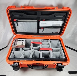 Nanuk 935 Waterproof Hard Case with Lid Organizer Padded Divider Wheels Orange - Picture 1 of 17