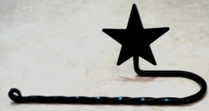 Amish forged wrought iron twisted paper towel holder with Star - Strong, Sturdy! - Picture 1 of 4