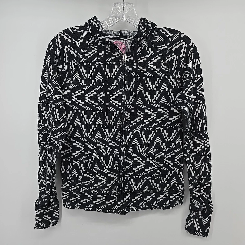 SO Pequeña Chaqueta Geométrica Cremallera Completa Ligera con Capucha Manga Larga Foto 1 de 4