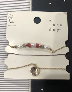 Target a new day 3 piece ankle bracelets anklets - Picture 1 of 5