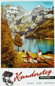 Póster original vintage KANDERSTEG OESCHINEN SEE SILLA ELEVADOR c.1950 - Imagen 1 de 1