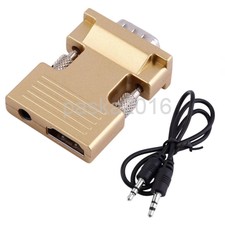 HDMI to VGA Adapter 1080P Female to Male Converter with 3.5mm AUX Audio Line