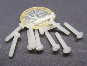 Nylon Pan Head Slotted Machine Screw 2-56 x 1/2" Length, 100 pcs - Picture 1 of 11