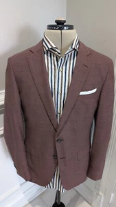 Hugo Boss Men's Hartlay Drago Super 130 Wool Blazer Size US 38R EU 48 Dark Red - Picture 1 of 20