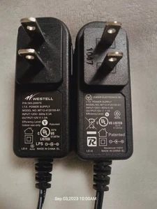 Westell / Leader MT12-4120100-A1 AC DC Power Supply Adapter Charger - 12V 1.0A - Picture 1 of 4