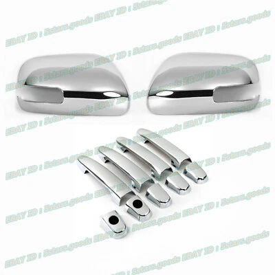 Juego de espejos retrovisores laterales cromados Scion xD Hatchback 2008-2014 + tapicería de manija de puerta Foto 1 de 4