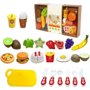 Kids Pretend Cutting Fruits & Vegetables Play Set Food Toys Kitchen Accessories - Picture 1 of 4