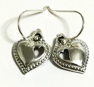 Scott Kay Silver Heart Cutout-Heart Hook Earrings Women Lady Valentine Gift NWT - Picture 1 of 8