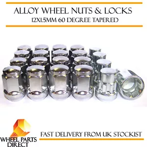 Set of 16 * 12x1.5mm Tapered Alloy Wheel Nuts + 4 Locking Lock Nuts + Bolt Key - Picture 1 of 1