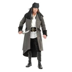 Charades Treasure Island Pirate Coat Gun Metal/Black, Large - Picture 1 of 2