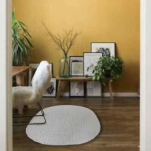 Capel Rugs Gaia Jute Country Cottage Braided Oval/Round Area Rug Bleached #600 - Picture 1 of 3