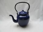 Vintage retro navy blue enamel kettle ? teapot ? Made in Poland