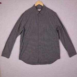 Cos Size Large EU Mens Button Up Long Sleeve Shirt Cotton Black White Check - Picture 1 of 9