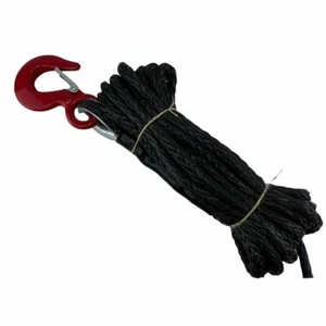 8 mm schwarz Dyneema SK75 Synthetik 12-Strang Windenseil x 85m mit Haken 4x4 - Bild 1 von 10