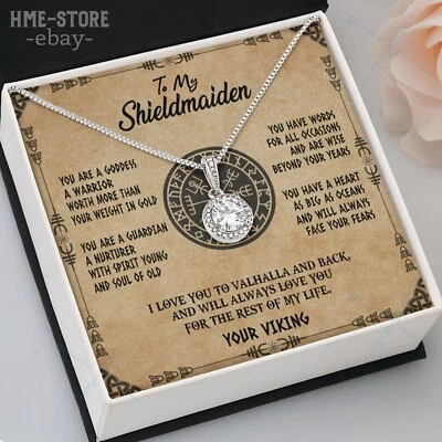 Shield-Maiden Necklace Eternal Love Pendant Gifts For Viking Wife Norse Jewelry - Image 1 of 4