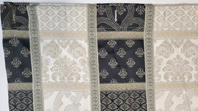 Croscill Luxury Fabric Shower Curtain Beige Black Gold Baroque Jacquard Floral - Image 1 of 4