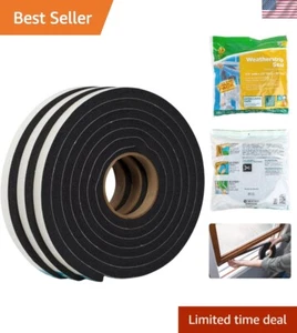 10 Feet Self-Stick Foam Weatherstrip Seal - Ideal for Extra Large Gaps, 3 Rolls - Picture 1 of 11