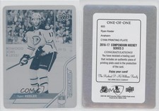 2016-17 Upper Deck Compendium Printing Plate Cyan 1/1 Ryan Kesler #603