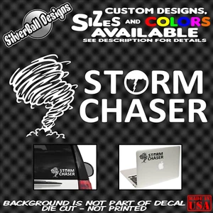 Calcomanía de vinilo personalizada Storm Chaser coche tornado huracán observador clima - Imagen 1 de 1