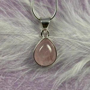 Kleiner 925er Silber Morganit Kristall Anhänger, rosa Beryll 2,1 g SN55987 - Bild 1 von 4