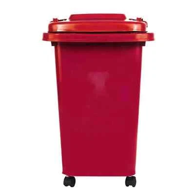 Recycling Wheelie Bin Dustbin Rubbish Waste Trash Kitchen Home Office 30L Red - Image 1 of 2