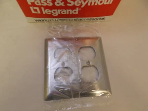 Pass & Seymour (Box of 20) Stainless 2-Gang Duplex Receptacle Cover Plate - Picture 1 of 5