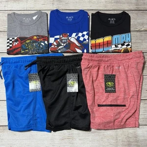 Boys Lot Of Clothes Size M (7-8). NWT! 3 Pairs Of Shorts, 3 Shirts, Colorful - Picture 1 of 23