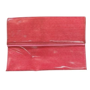 Clinique Make Up Bag Pink Vinyl Envelope Clutch Purse Barbiecore - Picture 1 of 8