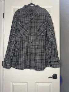 Harley Davidson Button Up Men’s Long Sleeve 4xl Gray Black White Plaid - Picture 1 of 2