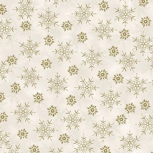 Winterstoff | We Love Christmas Gold & Creme Schneeflocke | Stof YARD - Bild 1 von 1