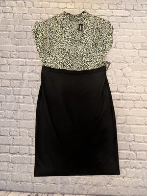 Vestido Vaina Express Para Mujer XL Blanco y Negro Vestido Cuello Simulado Nuevo Con Etiquetas Foto 1 de 4