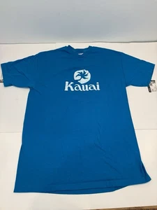 VtG Kauai Hawaii Shirt Mens Extra Large XL Aqua Blue Made In USA Hanes Beefy-T - Picture 1 of 12