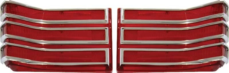 Lentes Belvedere/lámpara trasera satélite 1966; con detalles cromados; par Foto 1 de 1