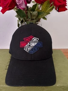Bartels Harley-Davidson Hat - Black\Red, White & Blue Size L/XL - Picture 1 of 10