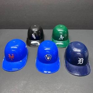 Vintage Mini Baseball Helmet Ice Cream Bowls MLB Tigers Brewers Mets Hat 5 LOT - Picture 1 of 3