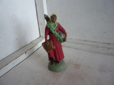 SANTON DE PROVENCE / POLYCHROME PLASTER / LA GYPSY A L ENFANT HEIGHT 12.5 - Image 1 of 3