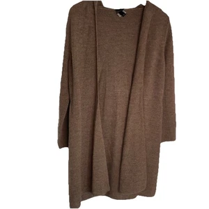 Eileen Fisher Baby Alpaka Strickjacke Kapuzenpullover Braun Made in Peru So Small - Bild 1 von 12