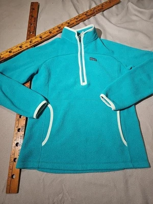Patagonia Synchilla Sweater Girls XXL 16-18 Blue Teal Marsupial Fleece Jacket  - Image 1 of 4