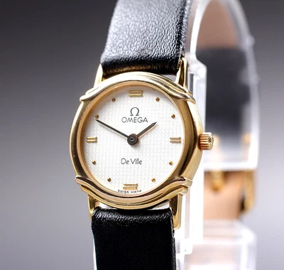 Reloj Omega De Ville Cal.1450 20 mm de cuarzo dorado vintage de los años 80 [casi como nuevo] Foto 1 de 4