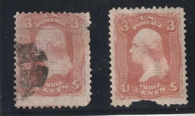 USA: Lot 23 - Postage #94 (1867 - Mint H & U) 2021 Scott Catalog Value $362.50 - Image 1 of 3