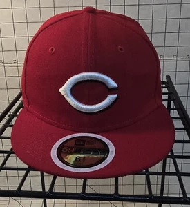 New Era 59Fifty Kids Hat Cincinnati Reds Authentic Home Red Fitted Cap 6 3/4 - Picture 1 of 8