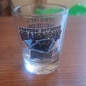 Vintage NFL Carolina Panthers 1996 Western Division Champs Shot Glass RARE!! - Picture 1 of 4