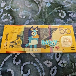 Banconota da collezione serie tv animazione bluey placcata oro 24k. Come nuovo! - Foto 1 di 4