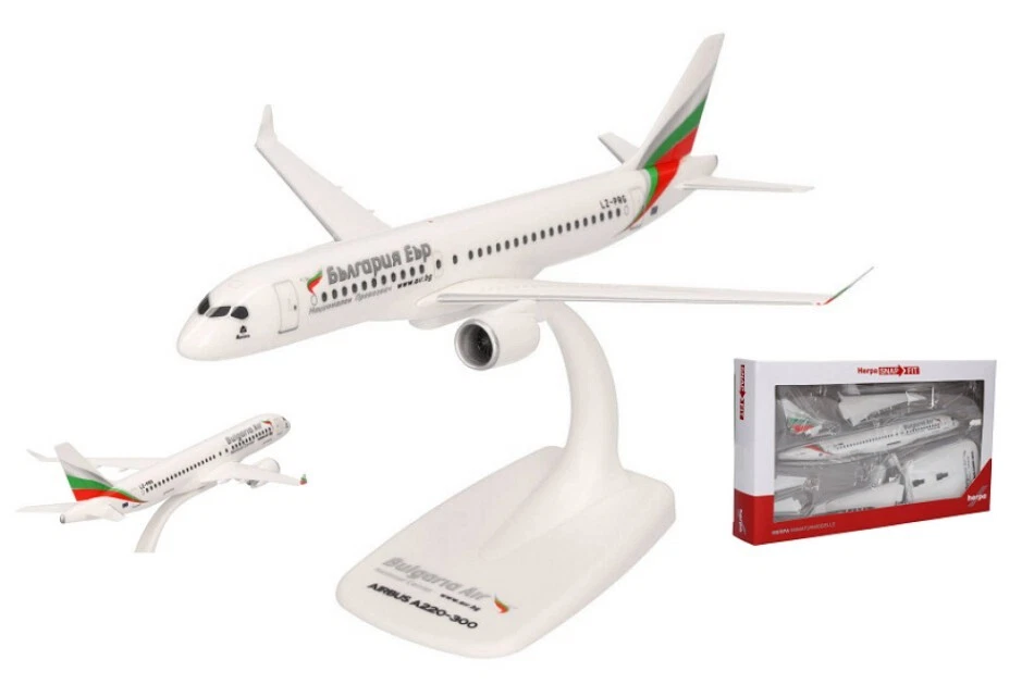 Modellino aerei di linea Herpa AIRBUS A220-300 BULGARIA AIR 1:200 modellismo NEW - Immagine 1 di 1