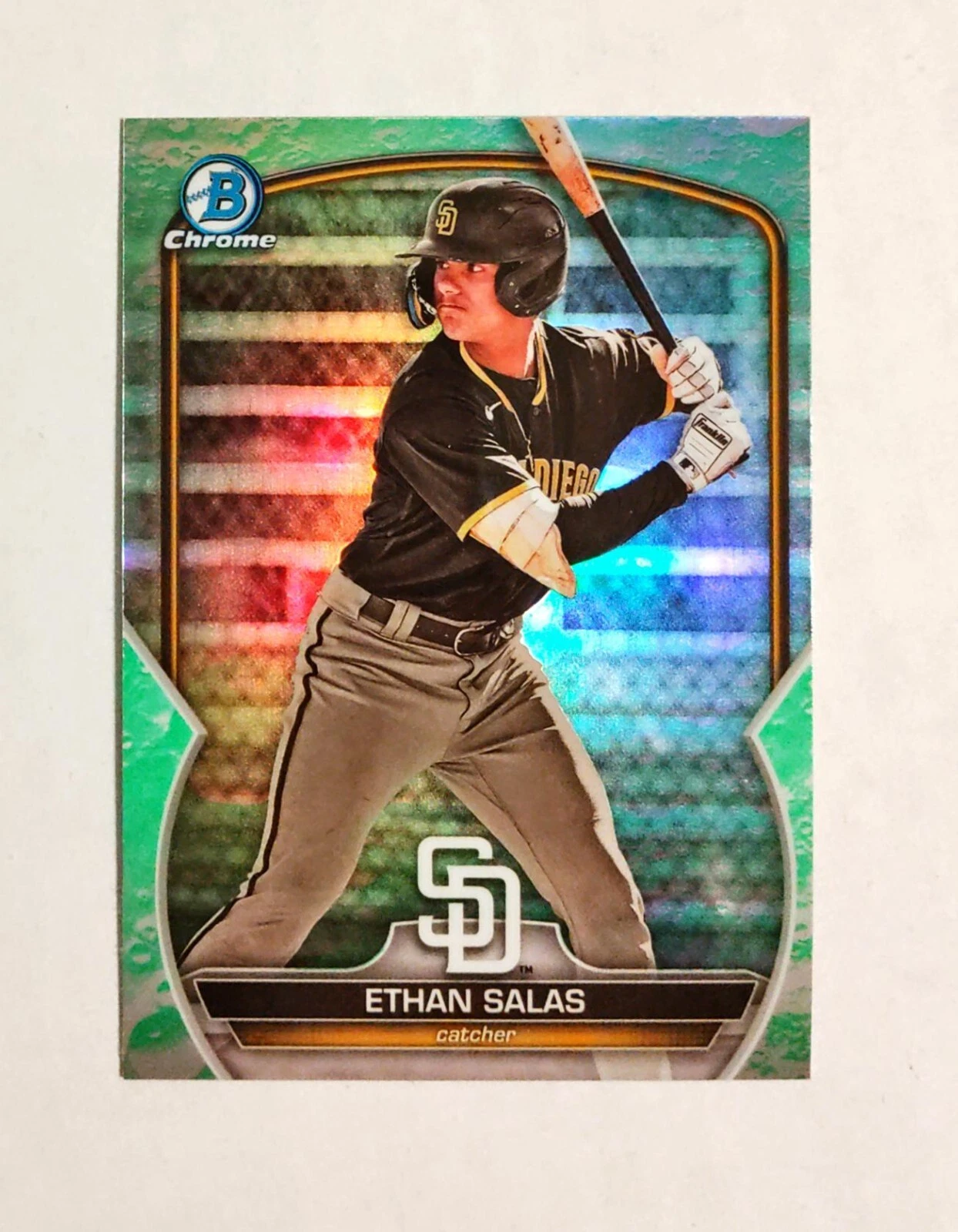 Ethan Salas 2023 Bowman Chrome #BDC-1 Prospect Lunar Glow REFRACTOR Draft Y4