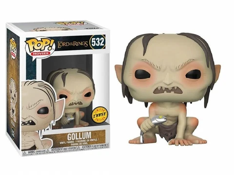 Funko Pop Lord of the Rings Gollum w/ Fish CHASE Figure w/ Protector Cover