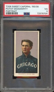 1909-11 T206 Sweet Caporal 150/30 Baseball Patsy Dougherty Portrait PSA 3