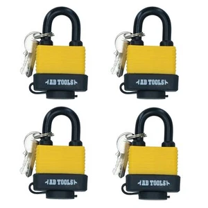 4 Llaves Igual 40mm Resistente al Agua Impermeable Candados 4 Cerraduras 8 Llaves Seguridad - Imagen 1 de 6